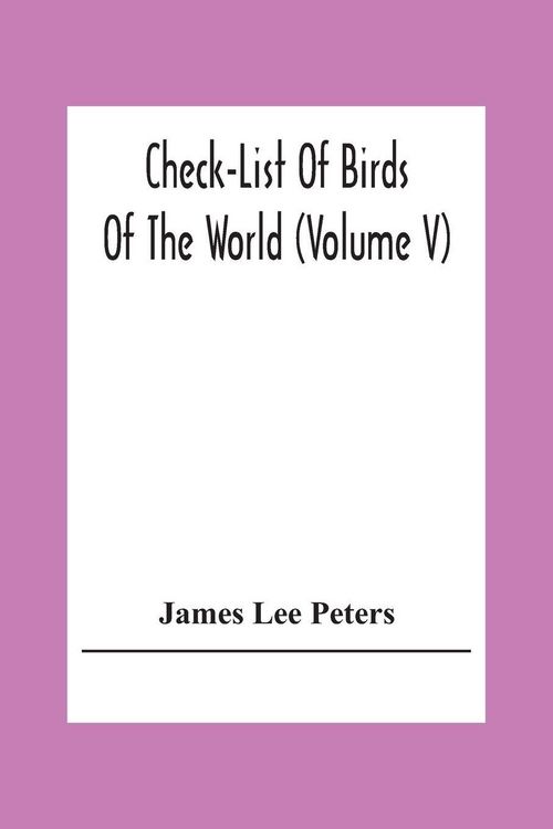Produktbild: Check-List Of Birds Of The World (Volume V)