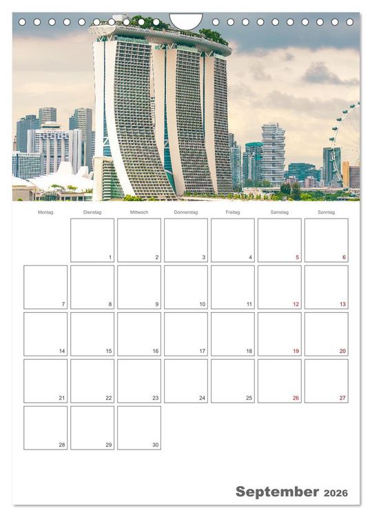 Produktbild: Unterwegs in Singapur (Wandkalender 2026 DIN A4 hoch), CALVENDO Monatskalender