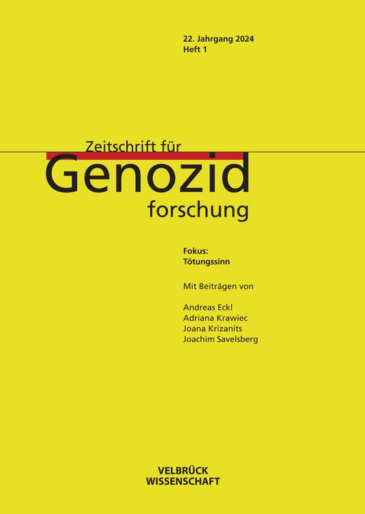 Produktbild: Zeitschrift f&uuml;r Genozidforschung 22. Jahrgang 2024, Heft 1