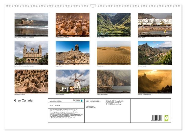 Produktbild: Gran Canaria (Wandkalender 2026 DIN A2 quer), CALVENDO Monatskalender