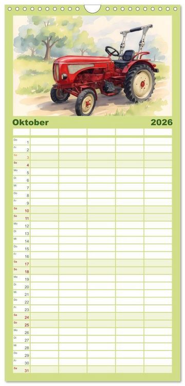 Produktbild: Familienplaner 2026 - Alte Schlepper in neuem Glanz mit 5 Spalten (Wandkalender, 21 x 45 cm) CALVENDO