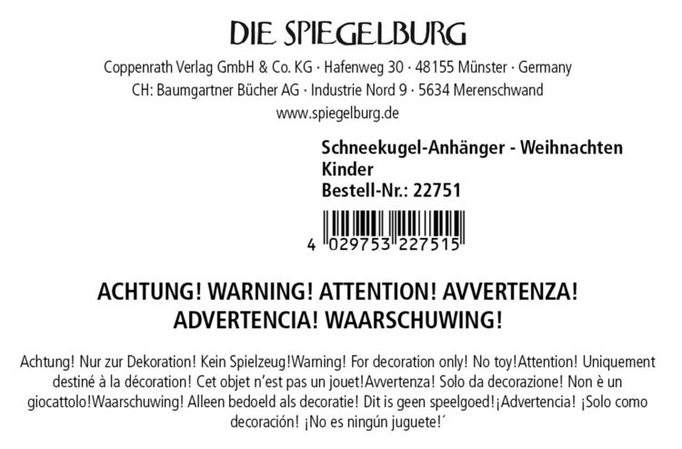 Produktbild: Schneekugel-Anh&auml;nger - Wintertiere im Weihnachtsw.,sort.i.D.