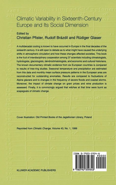 Produktbild: Climatic Variability in Sixteenth-Century Europe and Its Social Dimension