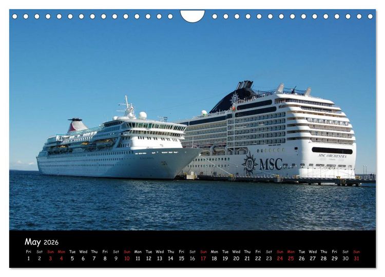 Produktbild: Cruise ships around the world (Wall Calendar 2026 DIN A4 landscape), CALVENDO 12 Month Wall Calendar