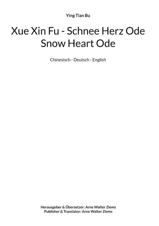 Produktbild: Xue Xin Fu - Schnee Herz Ode - Snow Heart Ode