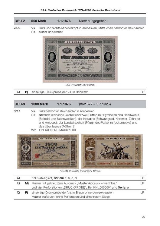 Produktbild: Die deutschen Banknoten ab 1871