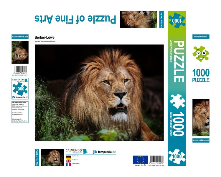 Produktbild: CALVENDO Puzzle Berber-L&ouml;we 1000 Teile Lege-Gr&ouml;&szlig;e 640 x 480 cm Foto-Puzzle Bild von Antje Wenner-Braun