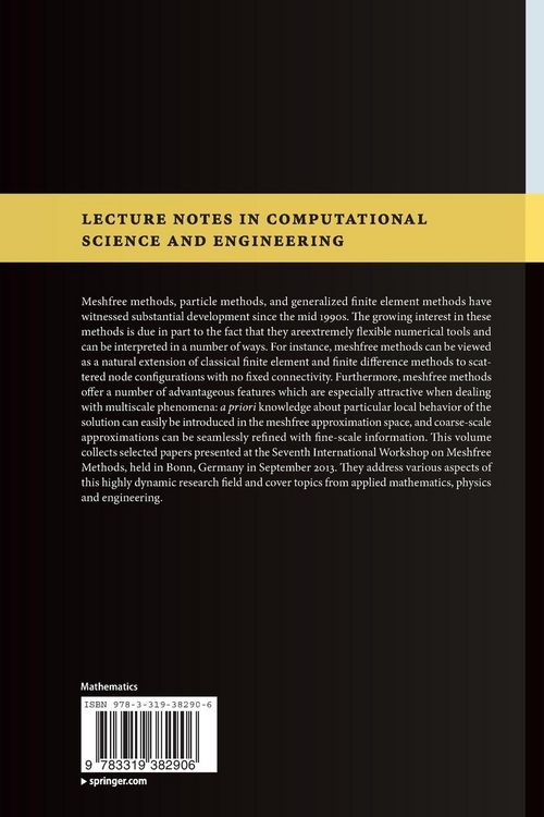 Produktbild: Meshfree Methods for Partial Differential Equations VII