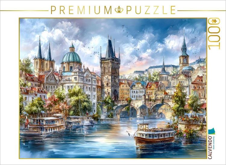 Produktbild: CALVENDO Puzzle Prag - Karlsbr&uuml;cke | 1000 Teile Lege-Gr&ouml;&szlig;e 64x48cm Foto-Puzzle f&uuml;r gl&uuml;ckliche Stunden