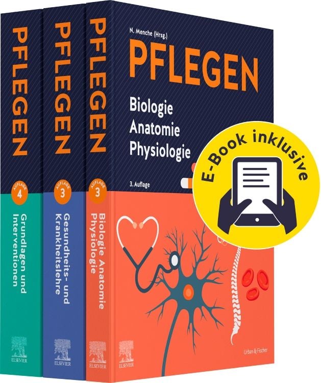 Produktbild: PFLEGEN Lernpaket 3.A. + E-Books: Grundlagen - Anatomie - Krankheitslehre