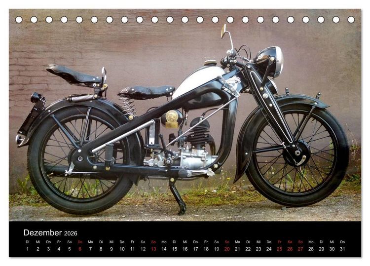 Produktbild: Motorrad Oldtimer (Tischkalender 2026 DIN A5 quer), CALVENDO Monatskalender
