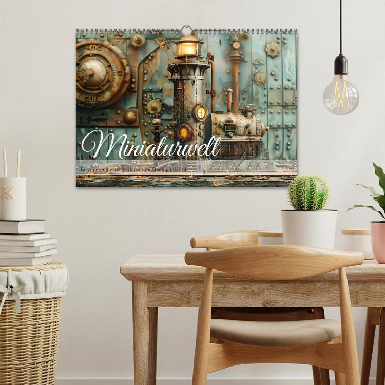 Produktbild: Miniaturwelt Faszinierend winzige H&auml;user im Steampunk-Stil (Wandkalender 2026 DIN A3 quer), CALVENDO Monatskalender