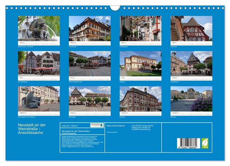 Produktbild: Neustadt an der Weinstra&szlig;e - Ansichtssache (Wandkalender 2026 DIN A3 quer), CALVENDO Monatskalender