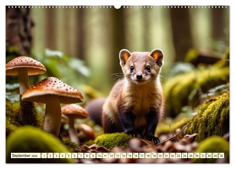 Produktbild: Die Familie der Marder (Wandkalender 2026 DIN A2 quer), CALVENDO Monatskalender