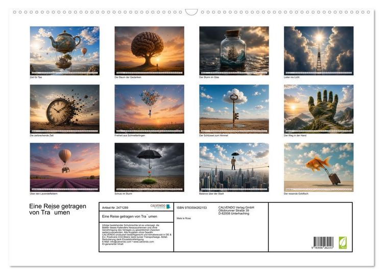 Produktbild: Eine Reise getragen von Träumen (Wandkalender 2027 DIN A2 quer), CALVENDO Monatskalender