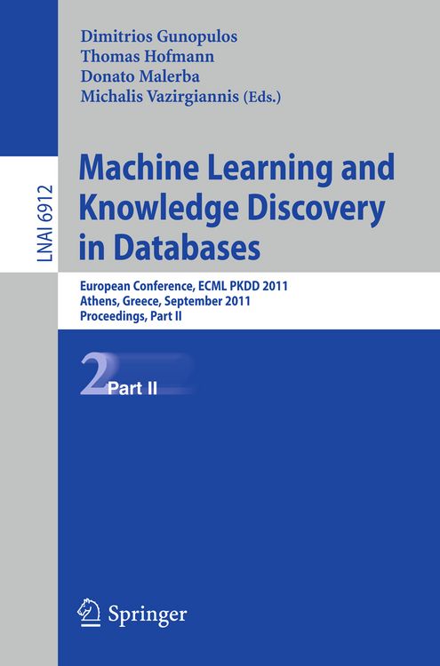 Produktbild: Machine Learning and Knowledge Discovery in Databases, Part II