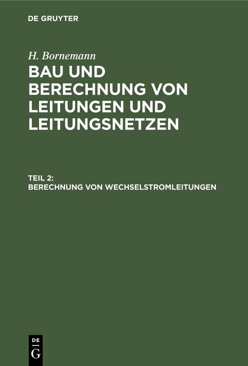 Produktbild: Berechnung von Wechselstromleitungen