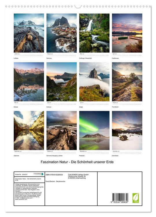 Produktbild: Faszination Natur - Die Sch&ouml;nheit unserer Erde (hochwertiger Premium Wandkalender 2026 DIN A2 hoch), Kunstdruck in Hochglanz