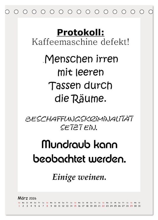 Produktbild: Spr&uuml;chekalender. Witziges f&uuml;rs B&uuml;ro (Tischkalender 2026 DIN A5 hoch), CALVENDO Monatskalender