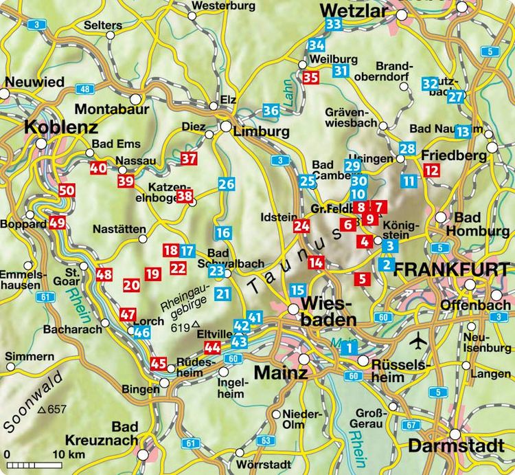 Produktbild: ROTHER Wanderf&uuml;hrer Taunus. 50 Touren im Bergland zwischen Lahn, Rhein und Main