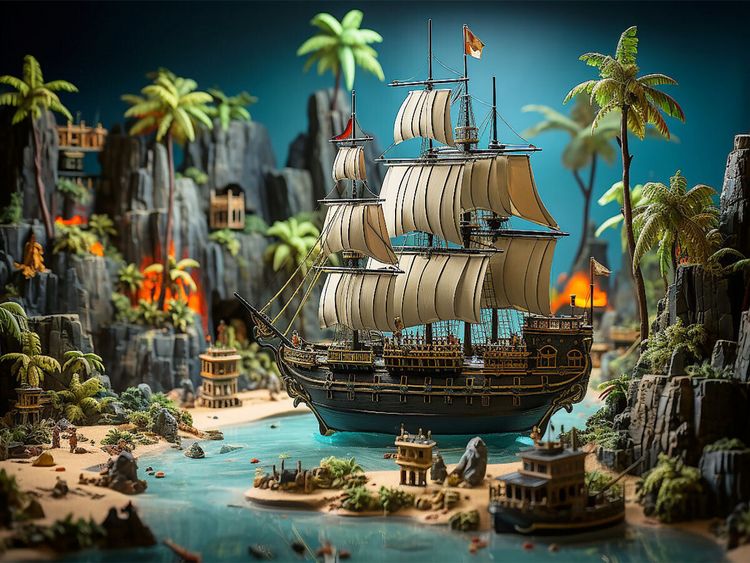 Produktbild: CALVENDO Puzzle Spielzeug Pirateninsel | 1000 Teile Lege-Gr&ouml;&szlig;e 64x48cm Foto-Puzzle f&uuml;r gl&uuml;ckliche Stunden