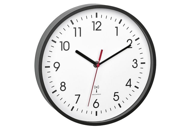 Produktbild: TFA Dostmann 60.3550.01 Funk Wanduhr 24.5cm x 42mm Schwarz