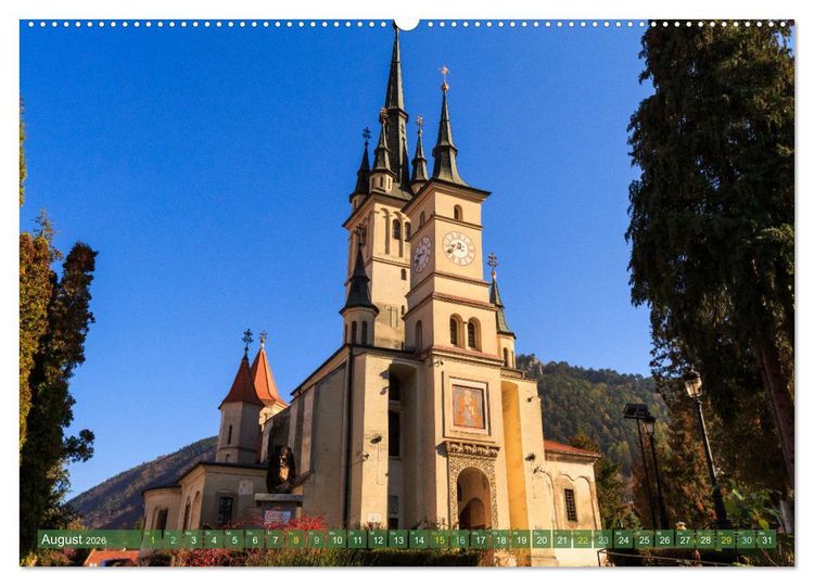 Produktbild: Zauberhaftes Brasov - Das Juwel Siebenb&uuml;rgens imitten der Karpaten (hochwertiger Premium Wandkalender 2026 DIN A2 quer), Kunstdruck in Hochglanz