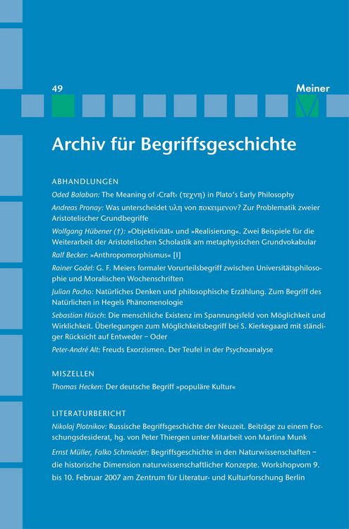 Produktbild: Archiv f&uuml;r Begriffsgeschichte. Band 49