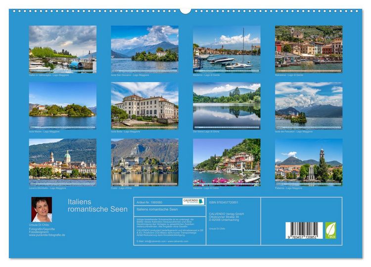 Produktbild: Italiens romantische Seen (hochwertiger Premium Wandkalender 2026 DIN A2 quer), Kunstdruck in Hochglanz
