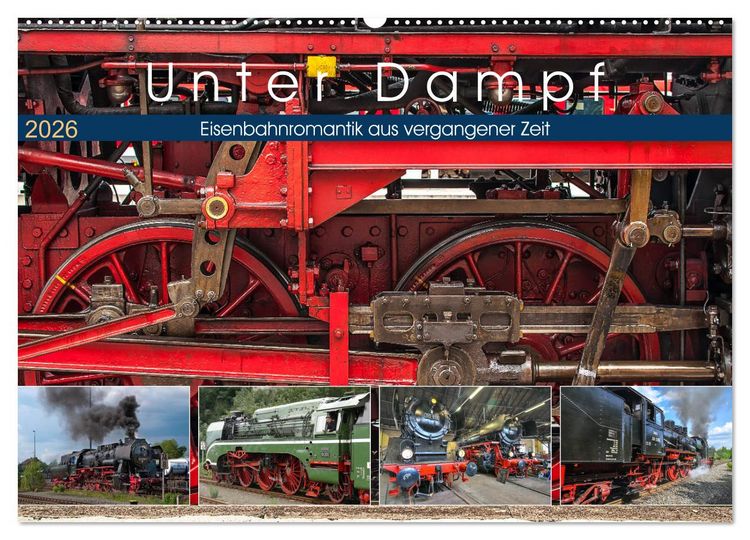 Produktbild: Unter Dampf - Eisenbahnromantik aus vergangener Zeit (Wandkalender 2026 DIN A2 quer), CALVENDO Monatskalender
