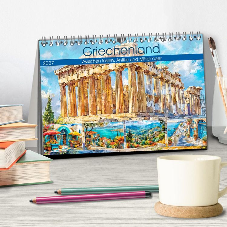 Produktbild: Griechenland. Zwischen Inseln, Antike und Mittelmeer (Tischkalender 2027 DIN A5 quer), CALVENDO Monatskalender