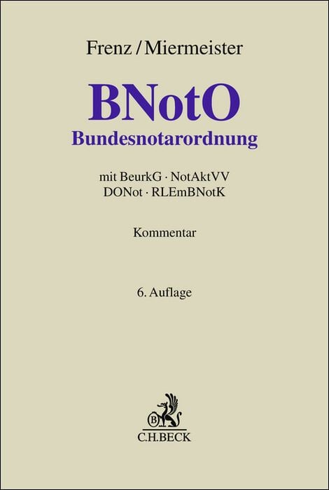 Produktbild: Bundesnotarordnung. BNotO