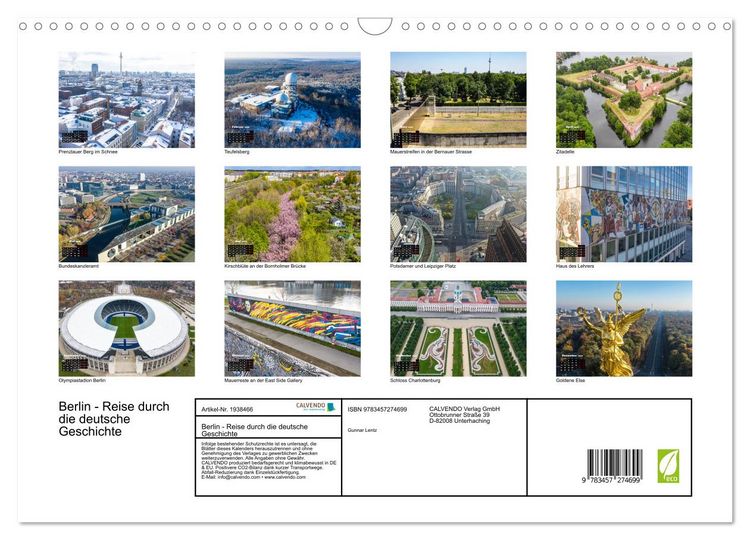 Produktbild: Berlin - Reise durch die deutsche Geschichte (Wandkalender 2026 DIN A3 quer), CALVENDO Monatskalender