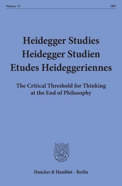 Produktbild: Heidegger Studies - Heidegger Studien - Etudes Heideggeriennes.
