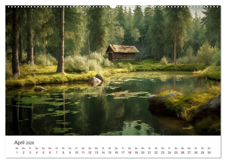 Produktbild: H&uuml;ttenzauber - Ein visueller Streifzug durch Norwegens Wildnis (hochwertiger Premium Wandkalender 2026 DIN A2 quer), Kunstdruck in Hochglanz