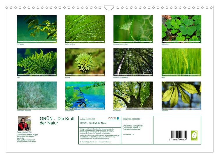 Produktbild: GR&Uuml;N . Die Kraft der Natur (Wandkalender 2026 DIN A3 quer), CALVENDO Monatskalender