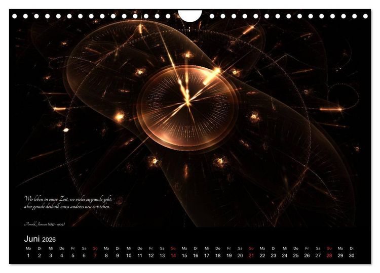 Produktbild: Zeit 2026 - Grafiken und Zitate (Wandkalender 2026 DIN A4 quer), CALVENDO Monatskalender