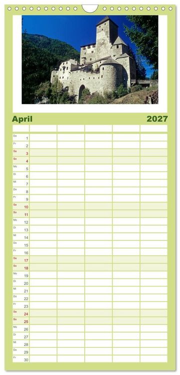Produktbild: Familienplaner 2027 - S&Uuml;DTIROL - Land der Berge mit 5 Spalten (Wandkalender, 21 x 45 cm) CALVENDO