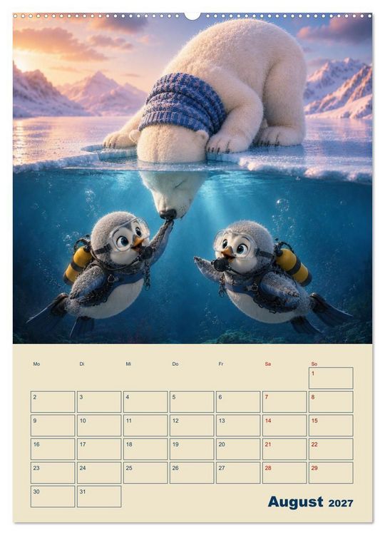 Produktbild: Frostige Fantasiewelten (Wandkalender 2027 DIN A2 hoch), CALVENDO Monatskalender