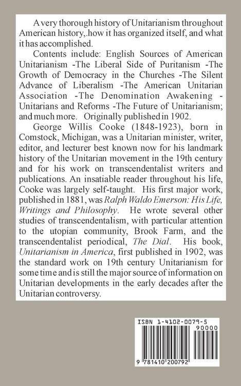 Produktbild: Unitarianism in America