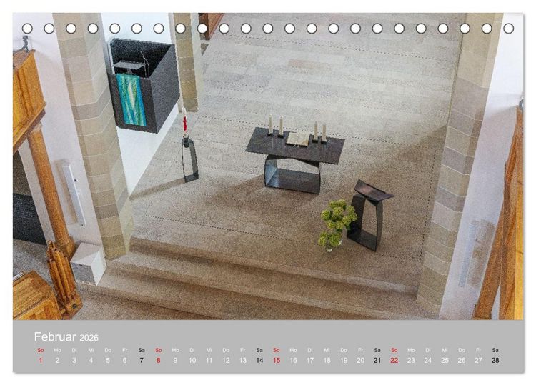 Produktbild: Backnang - Panoramablicke in die Stiftskirche (Tischkalender 2026 DIN A5 quer), CALVENDO Monatskalender