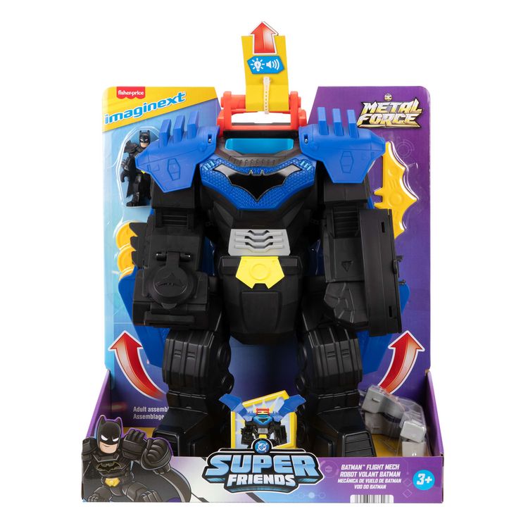 Produktbild: Fisher-Price Imaginext DC Super Friends Batman Flug-Mech Spielzeug mit Lichtern, Ger&auml;uschen und Actionfigur