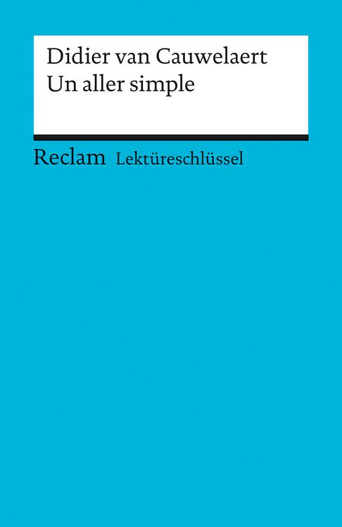 Produktbild: Lekt&uuml;reschl&uuml;ssel zu Didier van Cauwelaert: Un aller simple