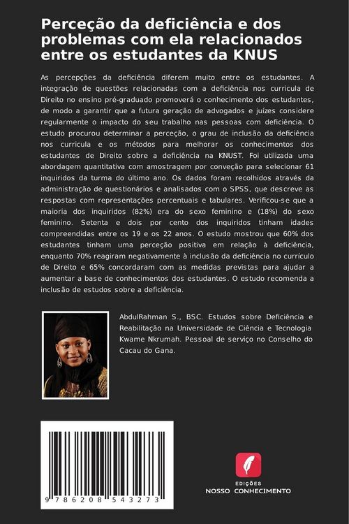 Produktbild: Perce&ccedil;&atilde;o da defici&ecirc;ncia e dos problemas com ela relacionados entre os estudantes da KNUS