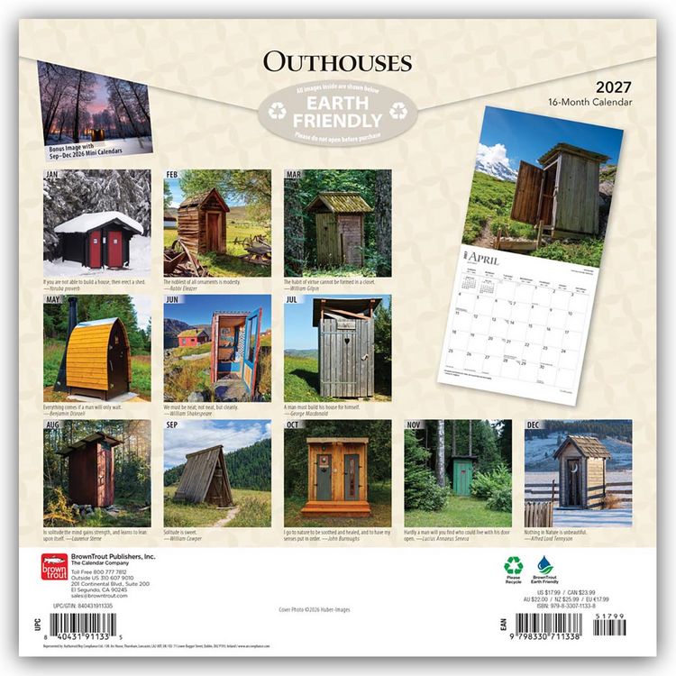 Produktbild: Outhouses &ndash; Toilettenh&auml;uschen 2027 &ndash; 16-Monatskalender