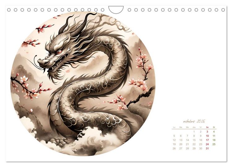 Produktbild: La col&egrave;re des dragons (Calendrier mural 2026 DIN A4 vertical), CALVENDO calendrier mensuel