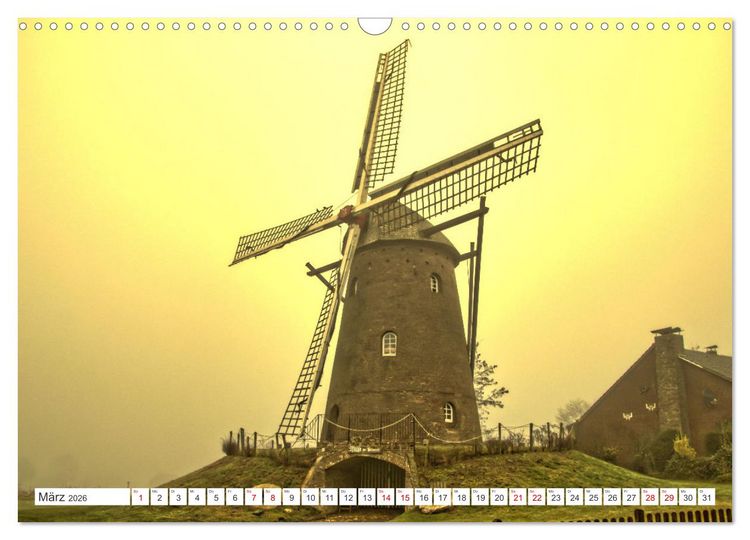 Produktbild: Besondere Windm&uuml;hlen am Niederrhein (Wandkalender 2026 DIN A3 quer), CALVENDO Monatskalender