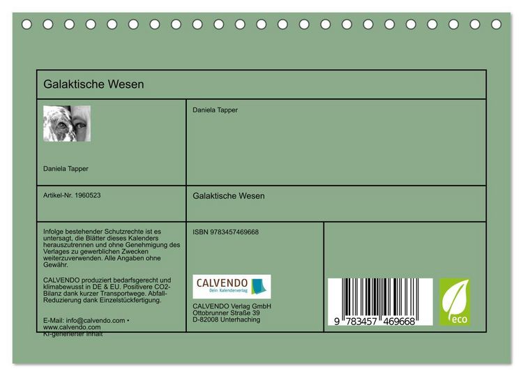 Produktbild: Galaktische Wesen (Tischkalender 2026 DIN A5 quer), CALVENDO Monatskalender