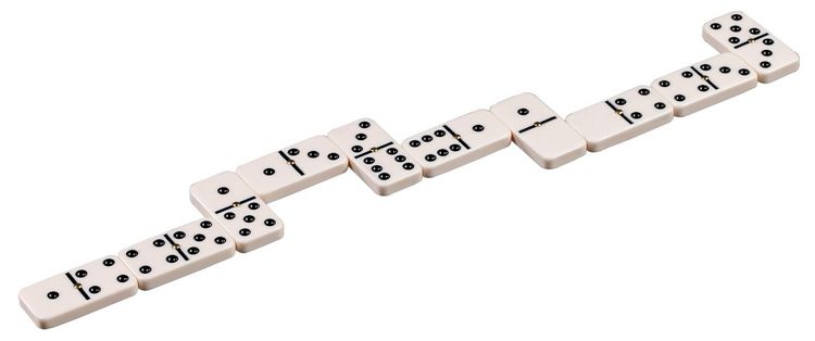 Produktbild: Domino, Doppel 6, in Box aus Walnussoptik