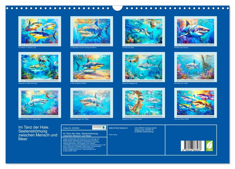 Produktbild: Im Tanz der Haie. Seelenstr&ouml;mung zwischen Mensch und Meer (Wandkalender 2026 DIN A3 quer), CALVENDO Monatskalender